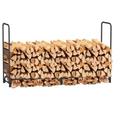 Neo Metal Firewood Fire Log Rack Wood Storage Rack Holder Indoor Outdoor & Cover  - 240cm